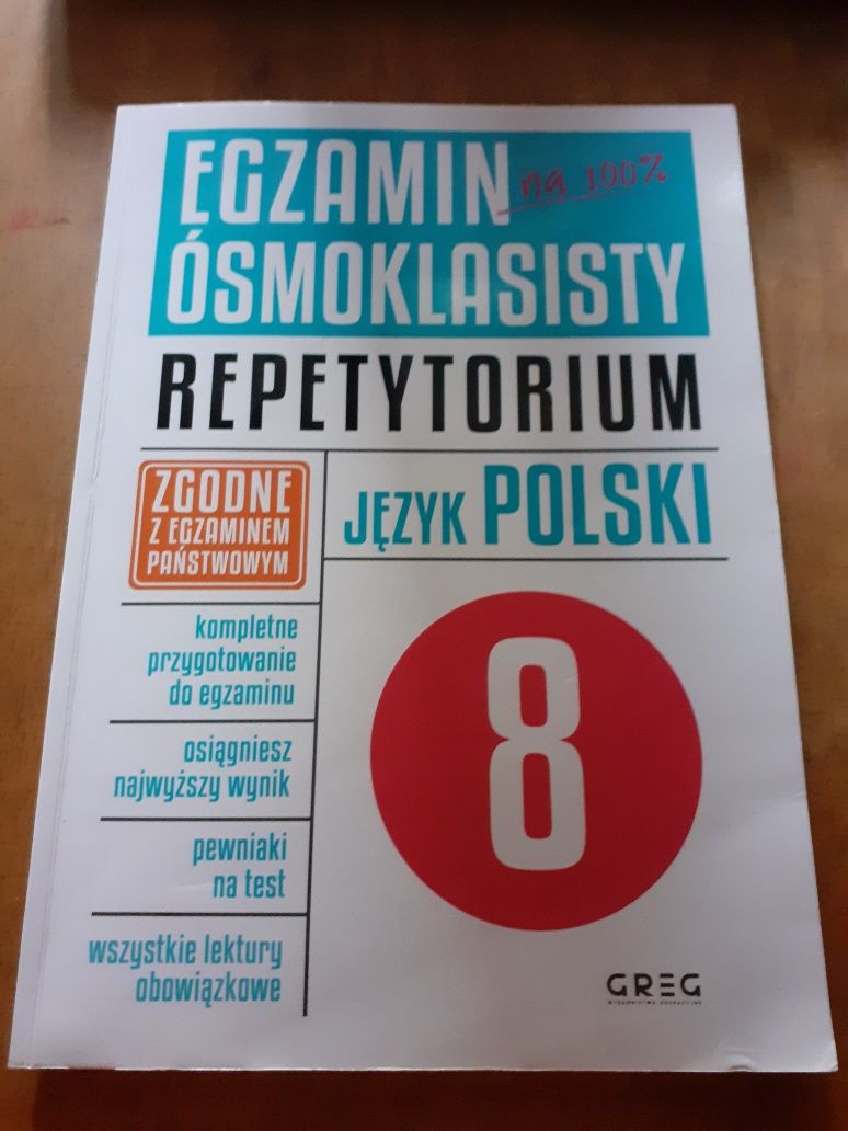 Repetytorium  Egzamin ośmioklasisty na 100 % język polski