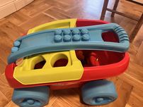 Mega Bloks, Wózek - sorter kształtów, klocki, jezdzik