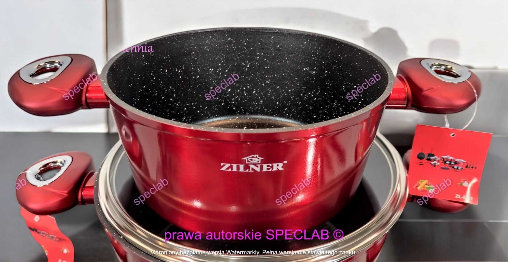 Garnki marmurowe  ZL 8541 zestaw garnków z patelniami i nożami