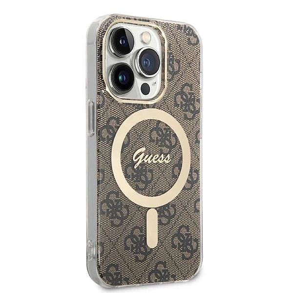 Etui Guess 4G Print MagSafe na iPhone 14 Pro Max + ładowarka indukcyjn