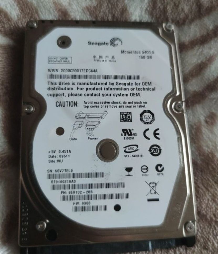 HDD Seagate Momentus 5400.5 160 GB (ST9160310AS)