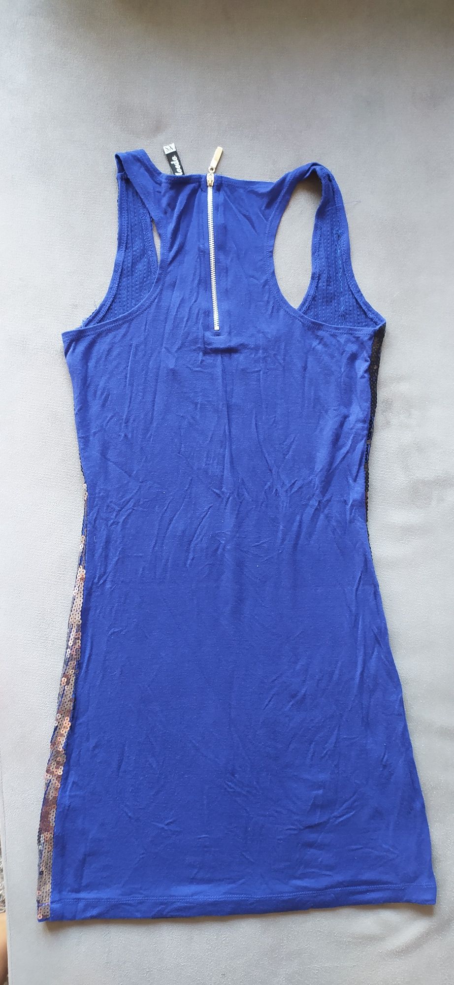 Sukienka Moodo XS niebieska #cekiny #zip #mini