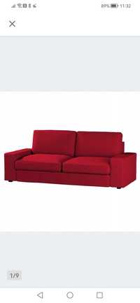 Kivik pokrycie na sofę 2 osobową nierozkładaną czerwone