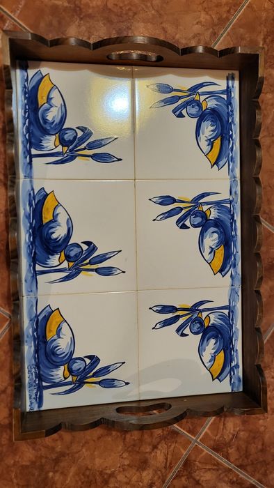Tabuleiro pintado c/ patos