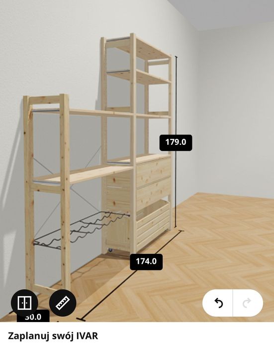 Regał ivar Ikea drewniany