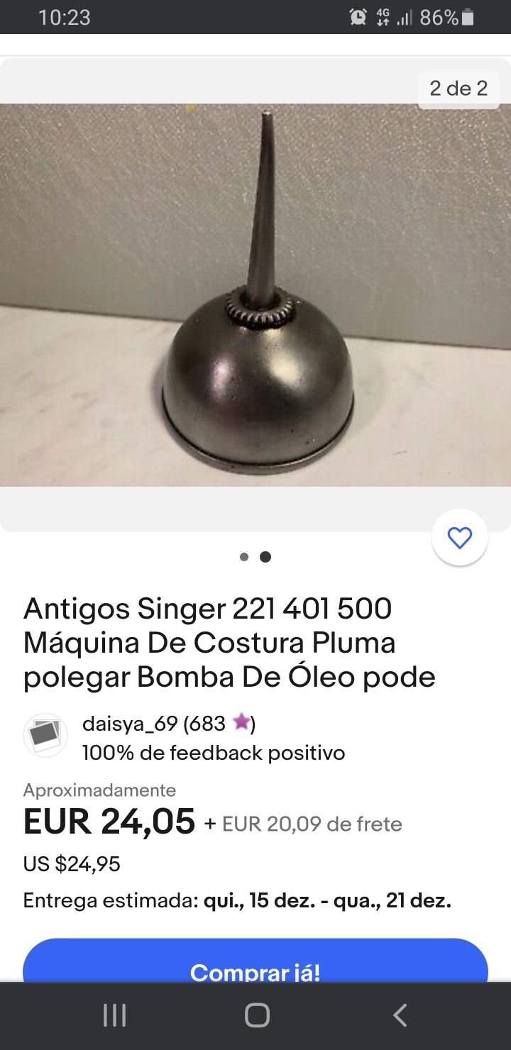 Vendo Bomba de óleo muito antigo para máquinas