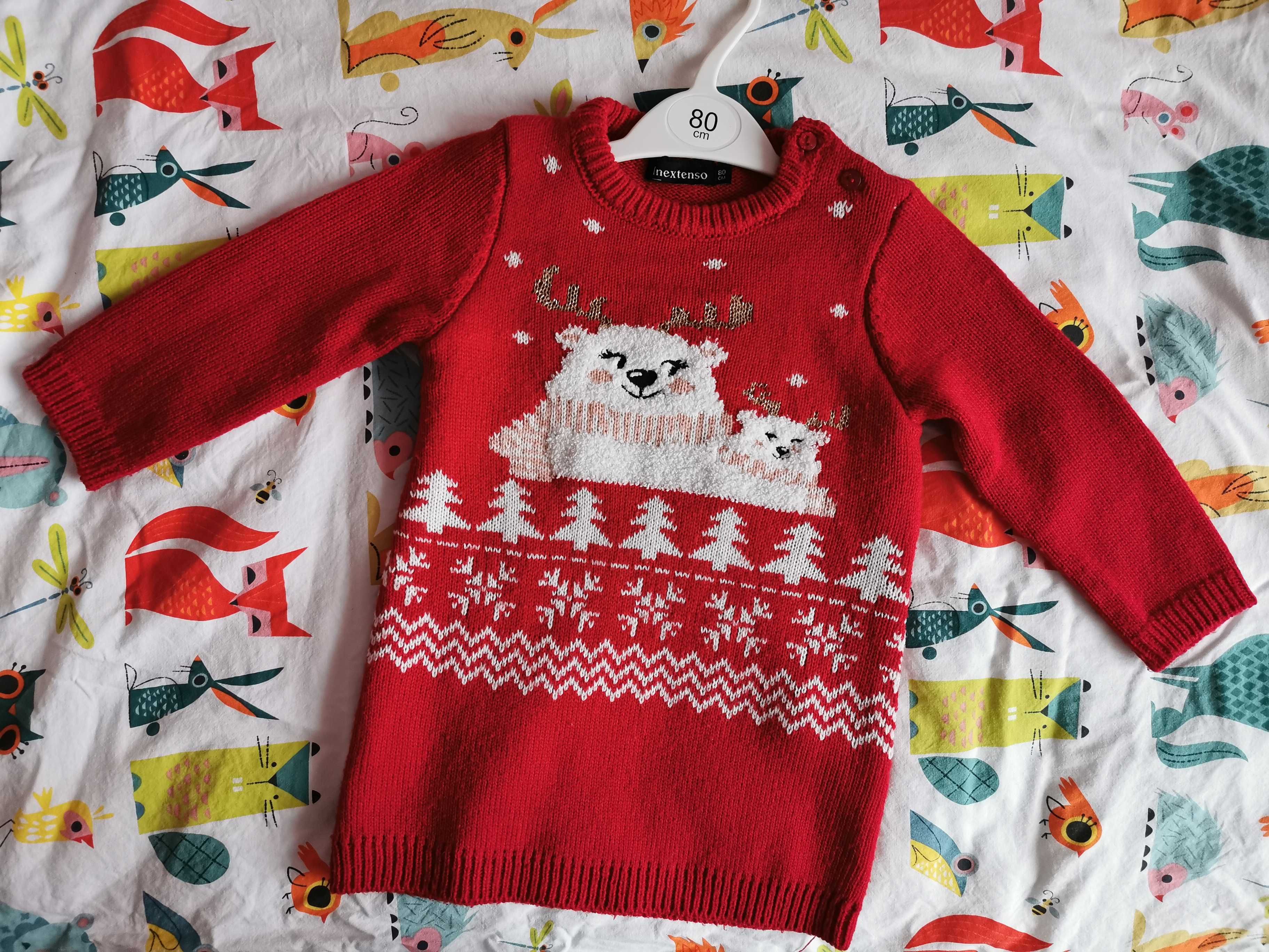 Sweter dla dziewczynki r. 80 Inextenso Święta/Boże Narodzenie