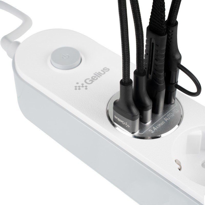 Gelius Pro PowerStrip G-Power (4 220V Ports/ 4 USB ports 3.4A) 2m