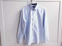 Biała niebieska koszula w pasy Selected Homme XL kołnierzyk 44