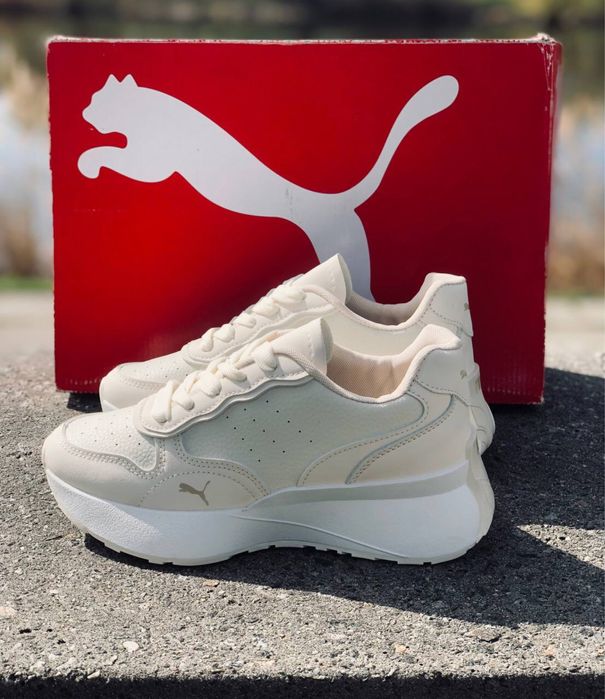 Puma кожаные кроссовки женские, натуральная кожа. красовки Пума 2025