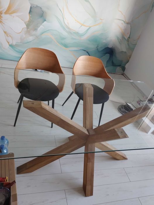 Stół szklany/dąb 160x90 agerby Jysk