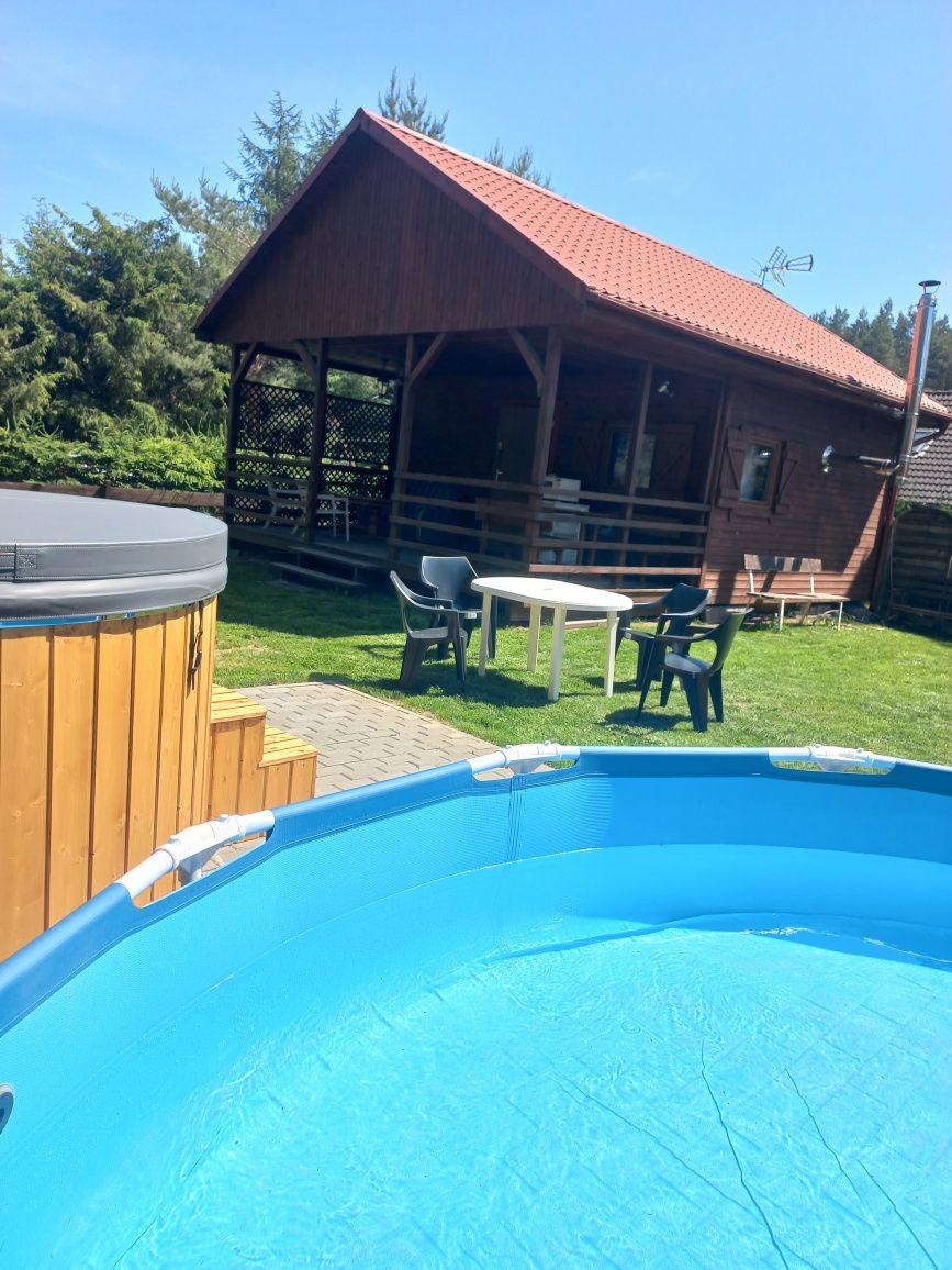 wolny od 24.08 domek max.7 os. nad jeziorem basen balia z jacuzzi