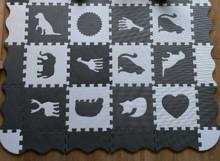 Szara mata piankowa dla dzieci puzzle zabawa interaktywna i rozwój