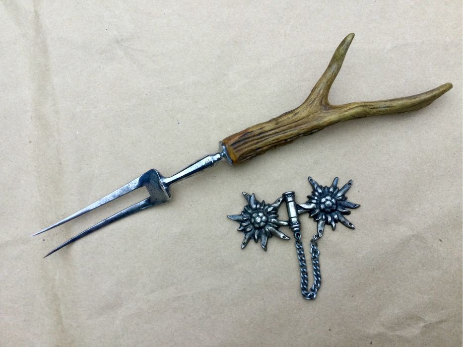 Антикварная большая  вилка для мяса, Solingen