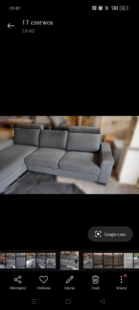 Narożnik duży 2 90m x 2m bez funkcji ale ze skrzynią