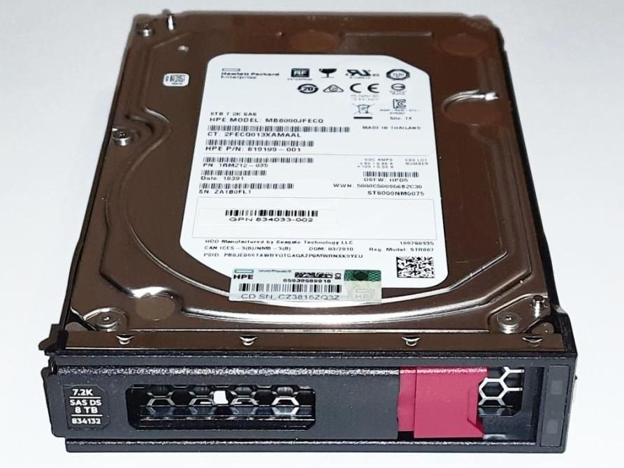 Новый HDD 3,5" SAS 8ТБ 7,2k 12ГБ/c  HP 819199-001 MB8000/JFECQ