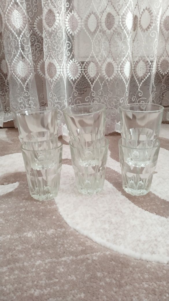 Скляні ємності для спиртного, стакани 6 шт скло
