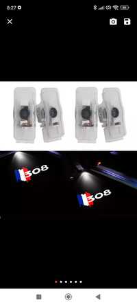 LED Підсвічування дверей з логотипом авто Пежо 308
