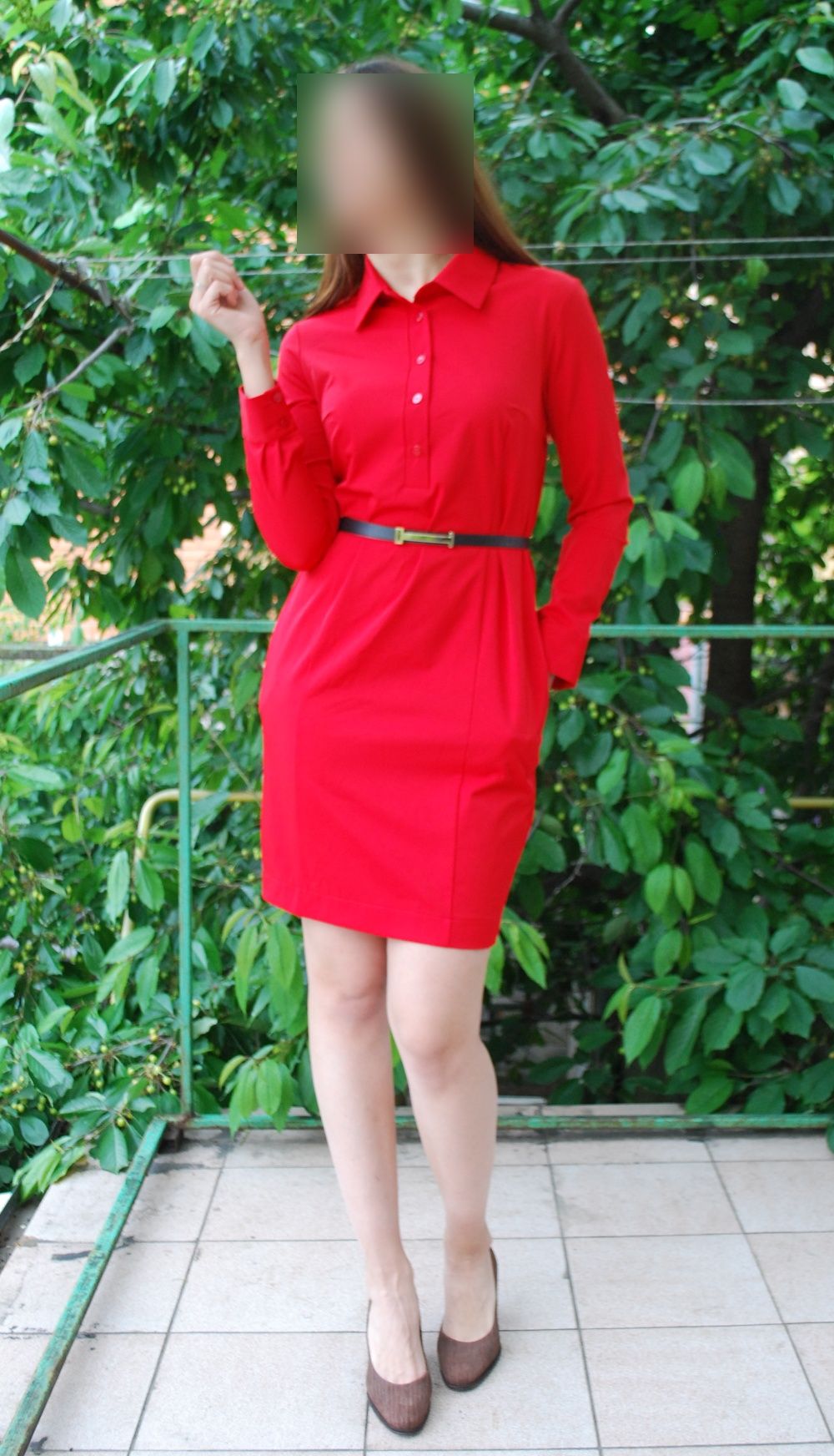 Стильное, деловое красное платье 46р.