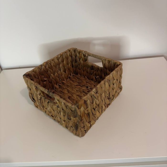Cesto de arrumação entrançado natural