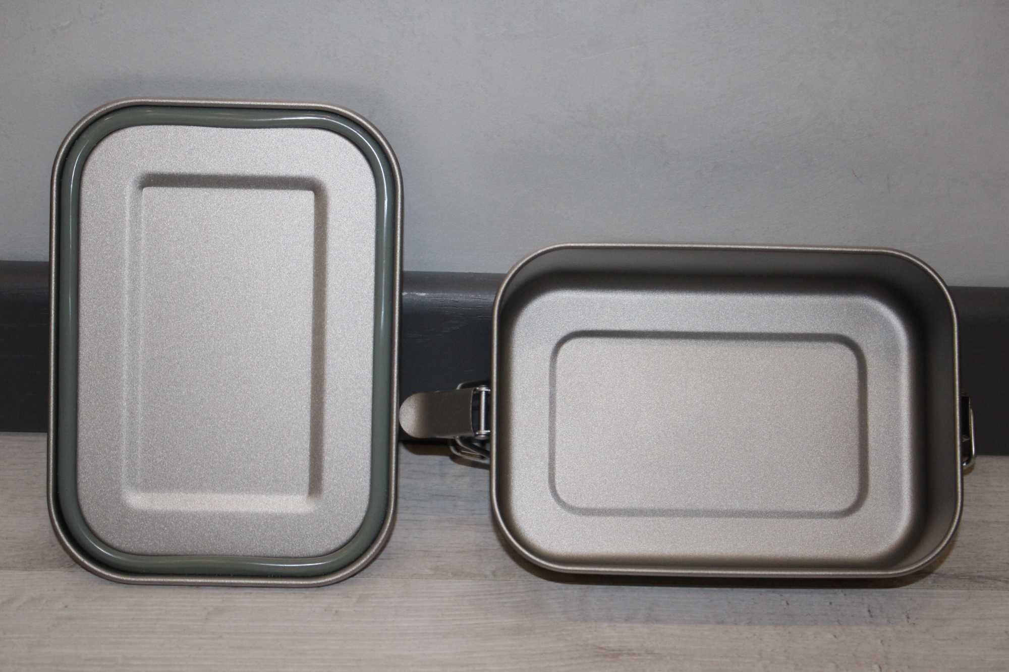 Титанова тарілка, миска з кришкою 800мл ланч бокс титановий lunch box.