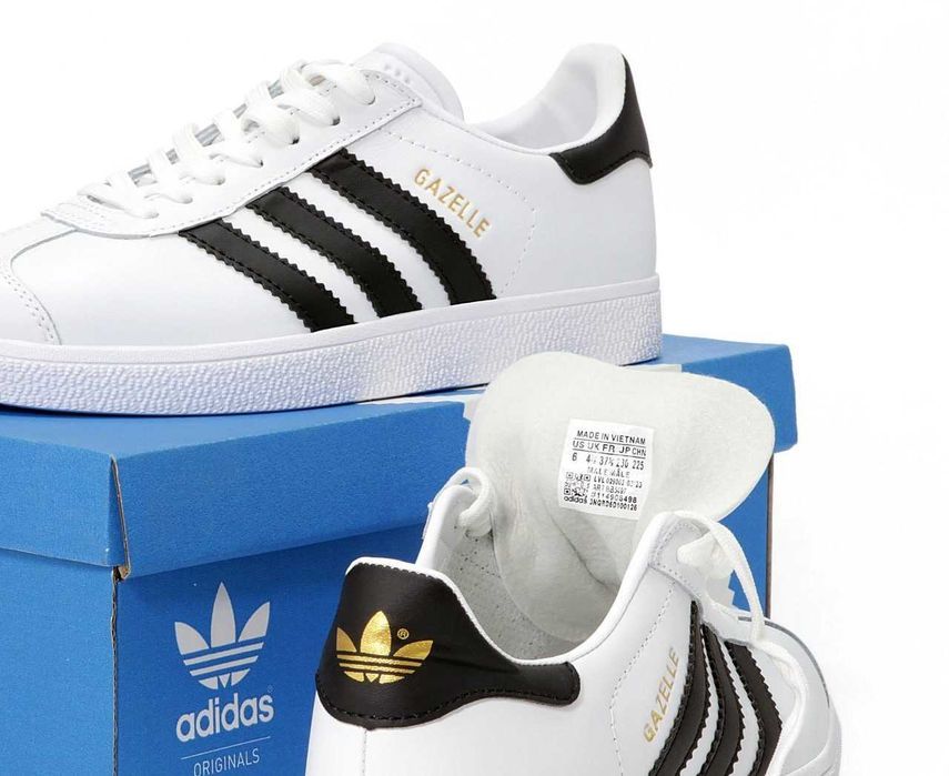 Кросівки Adidas Gazelle White/Black premium