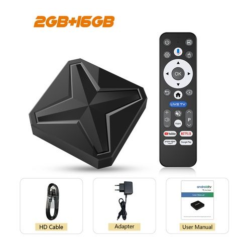 Приставка  Новинка Mortal Q1 MINI+ Андроид14 голосовой пульт смар