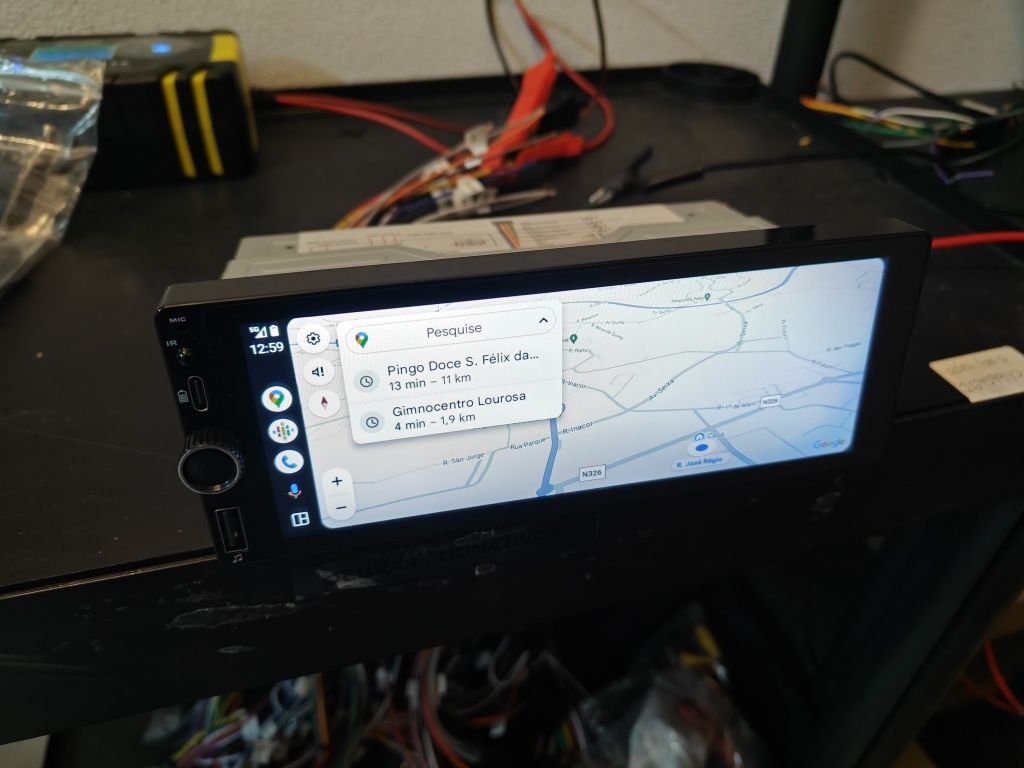 Rádio 1 DIN Android 13 ecrã 6.8" + Carplay + RDS + GPS