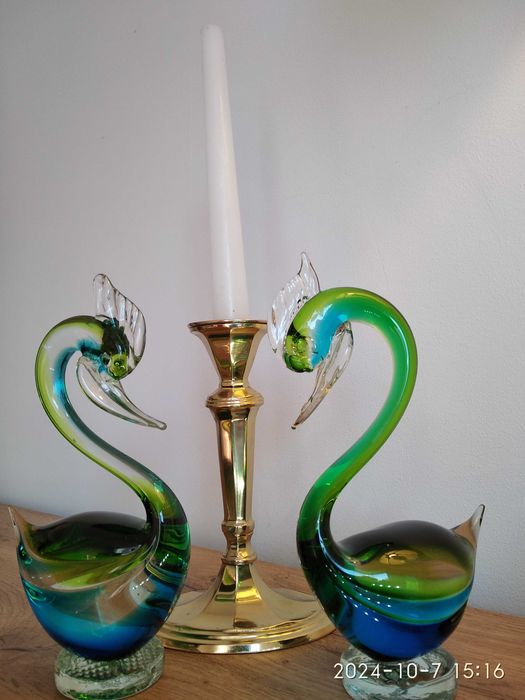 Łabędzie ze szkła murano  (2 szt)