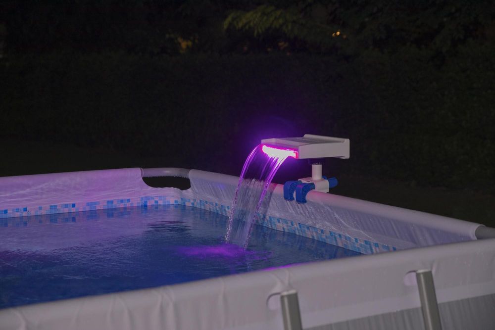 Cascata de led para piscina acima do solo