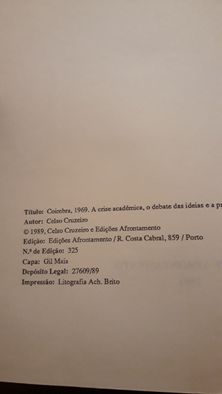 Celso Cruzeiro, Coimbra, 1969. Crise académica