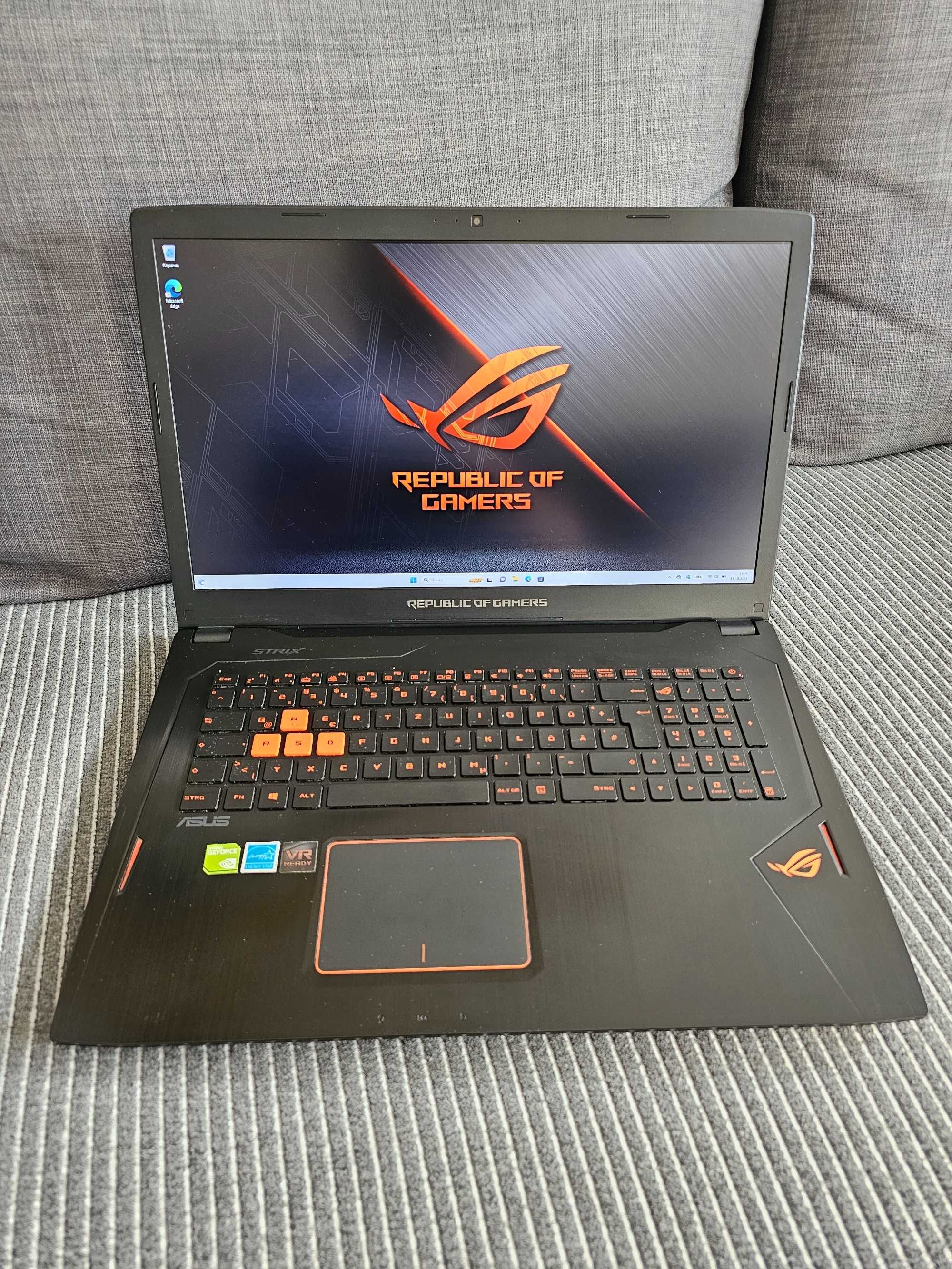 Игровой ноутбук Asus ROG 17.3”/ GTX 1060 6 GB NVIDIA/ Intel Core i7