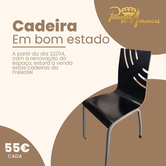 Cadeira Freixotel, preta na frente e branca nas costas