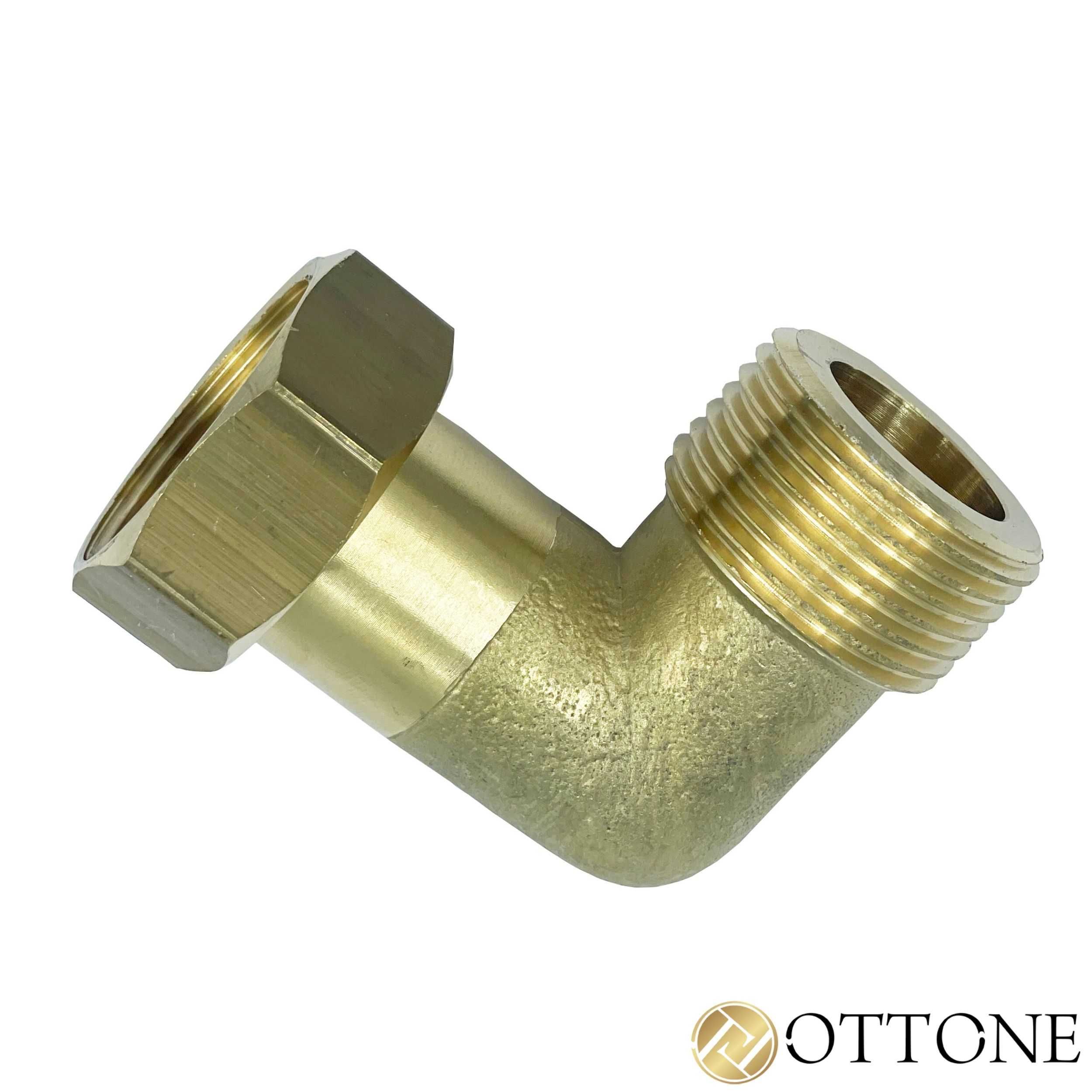 Półśrubunek Równoprzeplotowy Mosiężny Kątowy 1/2'' X 1/2' Gw Gz Ottone