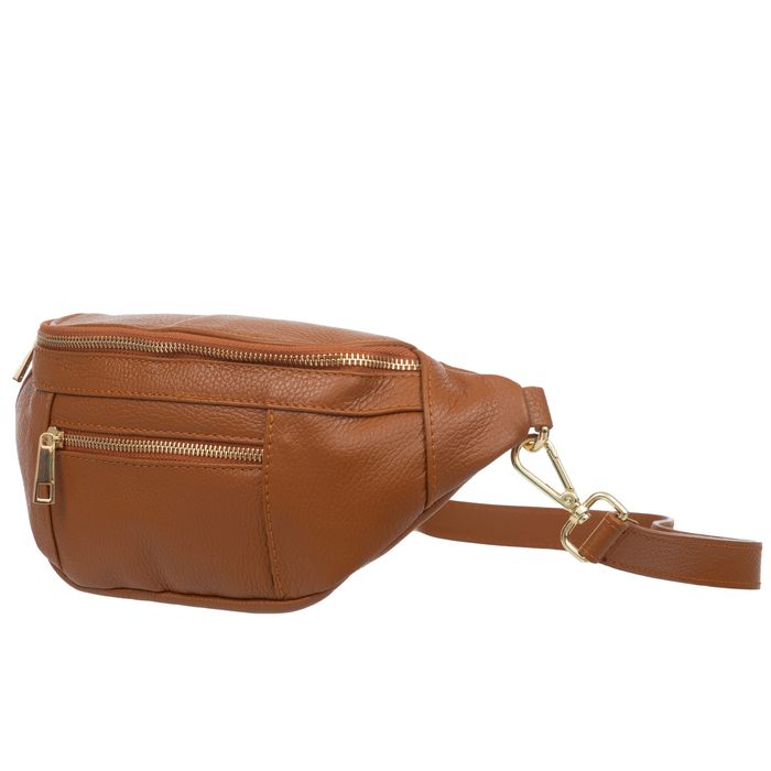 VERA PELLE nerka skórzana saszetka biodrówka V563 biała