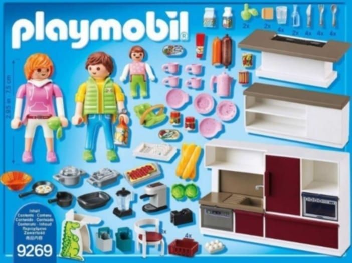 Zestaw Playmobil 9269 duża rodzina kuchnią.