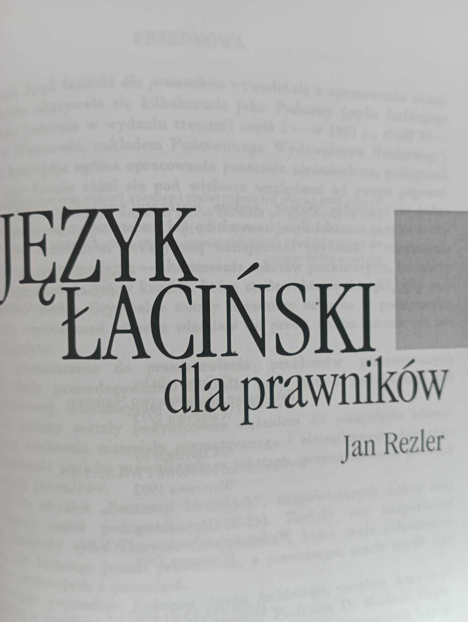 "Język łaciński dla prawników" Jan Rezler wydawnictwo PWN