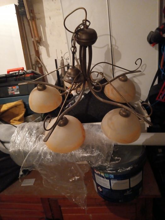 lampa sufitowa mosiężna stara