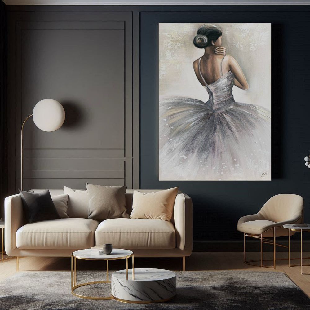 Obraz olejny baletnica balerina tancerka ręcznie malowana. 120x70cm