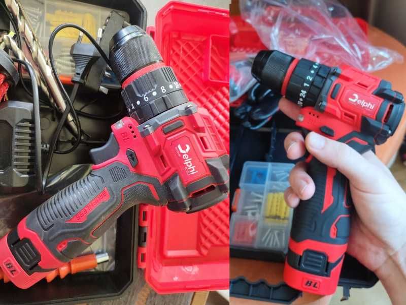 Wkrętarka Akumulatorowa Udarowa Wiertarka Bezszczotkowa Mocna Zestaw