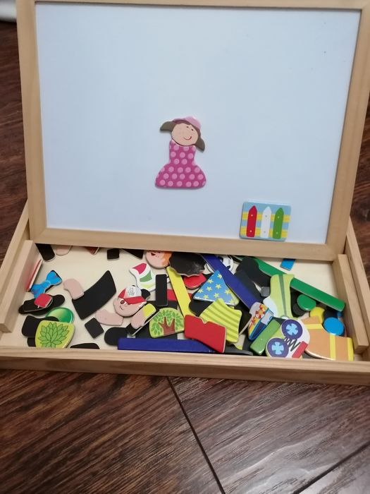 Tablica magnetyczna kredowa drewniana