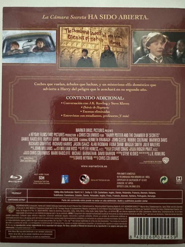 Harry Potter e a Câmara dos Segredos Bluray