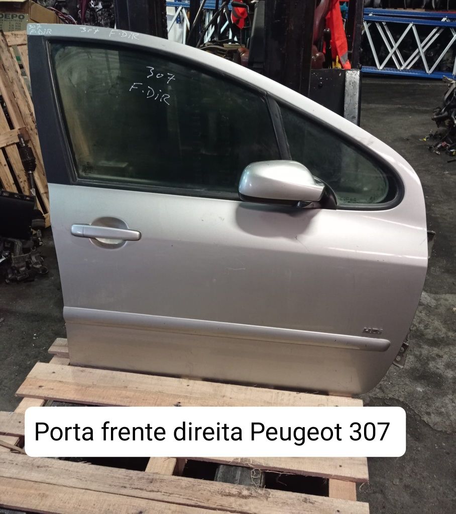 Porta frente direita Peugeot 307 cinza prata