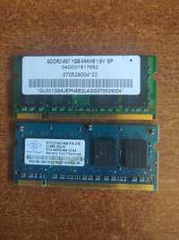 Продам оперативную память  для ноутбуков 1 Gb и 512 mb SODIMM DDR2