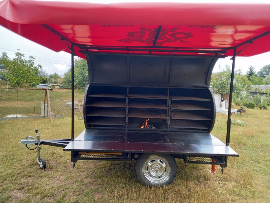 Барбекю бочка на прицепе Мангал на прицепе Барбекю бочка на пречіпі