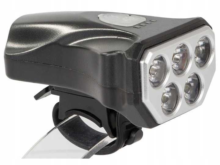 Lampka rowerowa przednia dioda 5 led usb na rower 08328