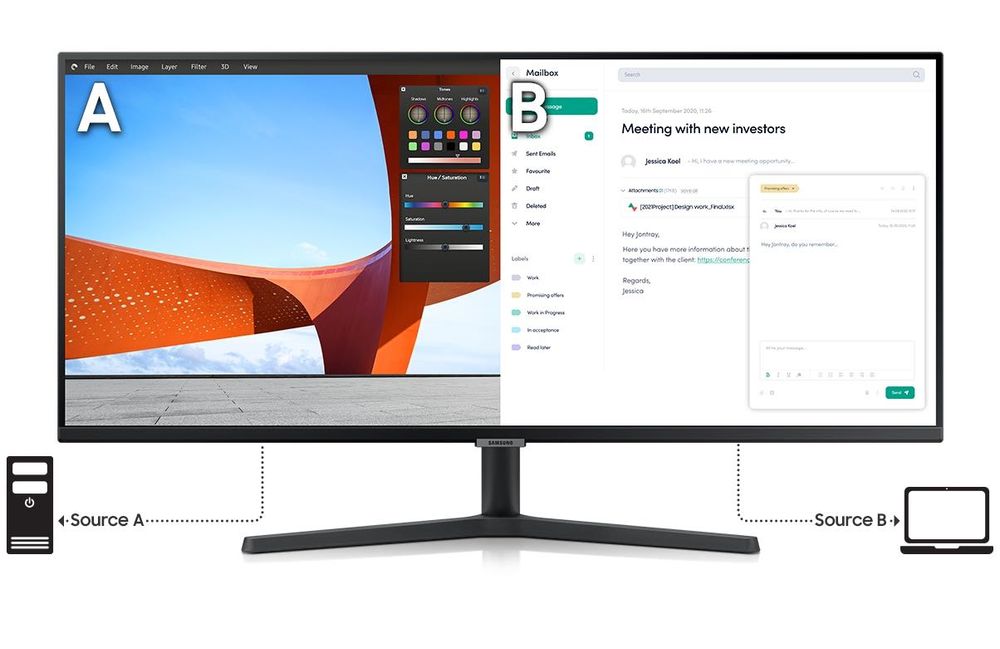 Monitor Samsung ViewFinity S5 S50GC 34” LED UWQHD