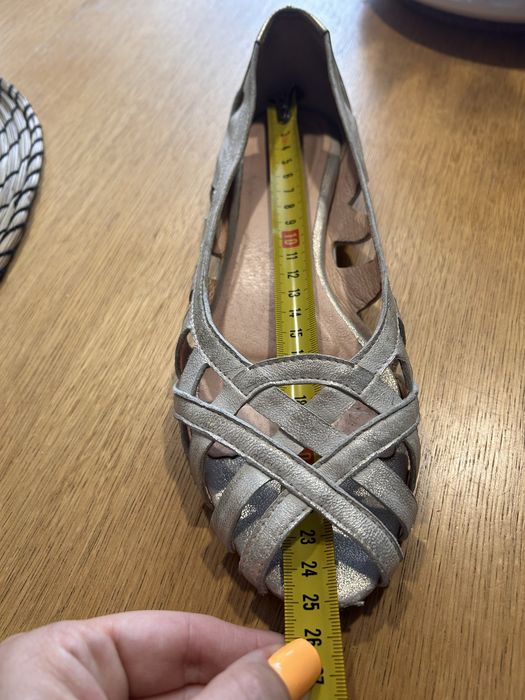 Śliczne skórzane baleriny letnie, sandały roz 39 jak venezia
