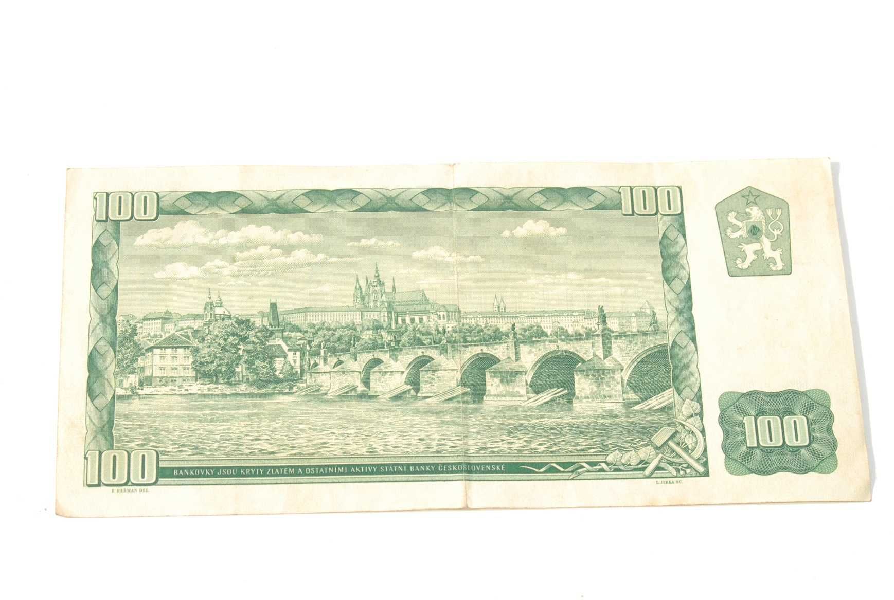 Stary banknot 100 koron Czechosłowacja 1961 antyk