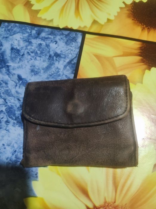 Carteira porta moedas em couro